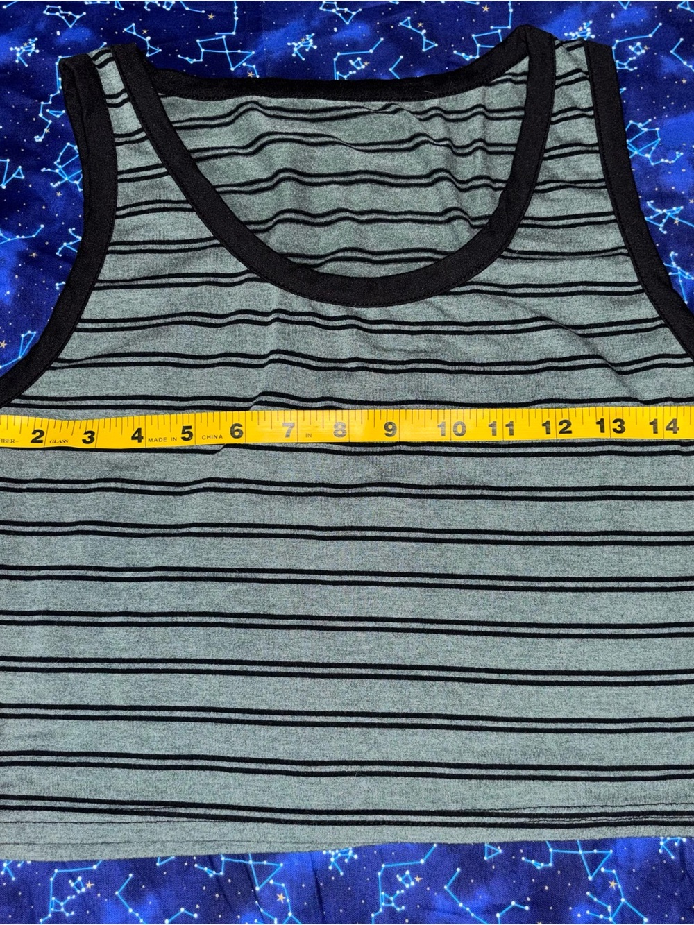 ROMWE Green & Black Striped Tank Top